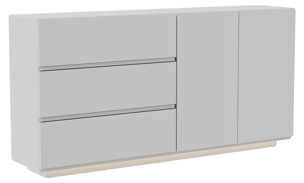 Buffet Blanc Brillant avec Éclairage LED Intégré Modèle A2 - 120cm