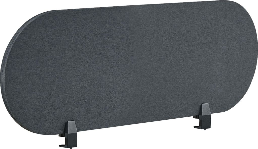 BELIANI Schreibtisch Trennwand Dunkelgrau Stoff PET Kunststoff 120 x 40 cm zum Klemmen Befestigungsklammern Schallschutz Sichtschutz Büro Home Office