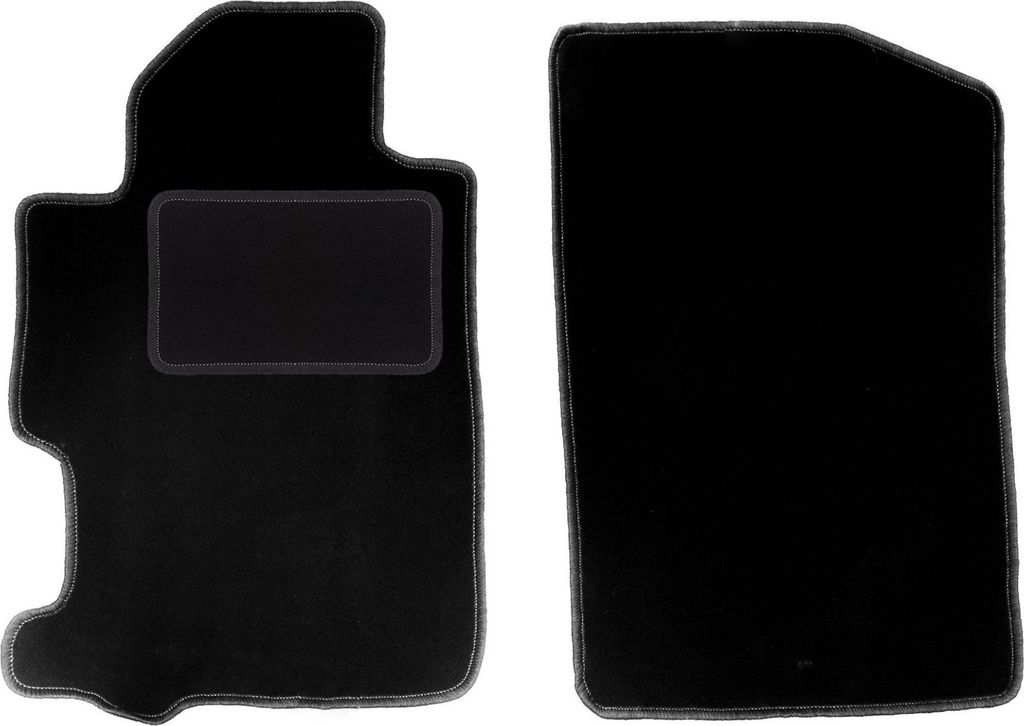 Velours-Fußmatten Vorne passend für Honda FR-V (Minivan, Bj. 2004-2009) – schwarz, passgenau, mit Befestigungen set 2 Stk. - STANDARD