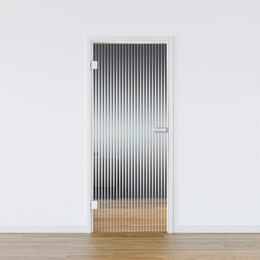 Pertura Glastür Glera Ripple 01 584 x 1960 x 8 mm Links für Beschlag Studio Office
