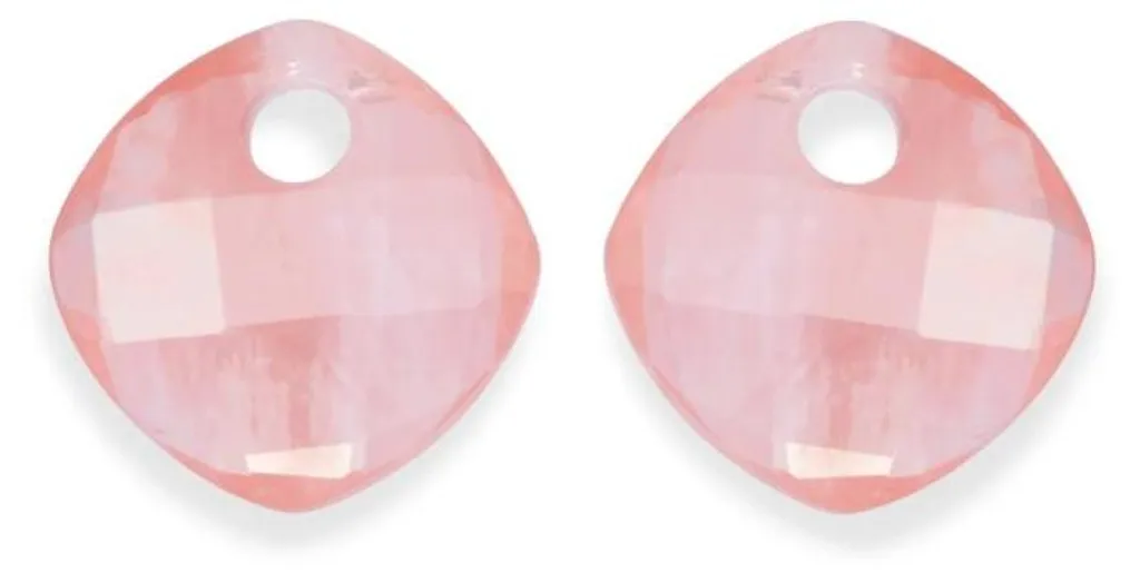 Pendentif et boucles d'oreilles en quartz rose EAGEM25-CC raffinés