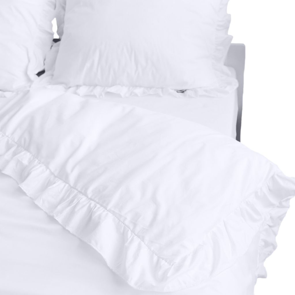 Bettwäsche Mit Rüschen Schlafzimmer Bettdeckenbezug 160X200 Cm Weiß