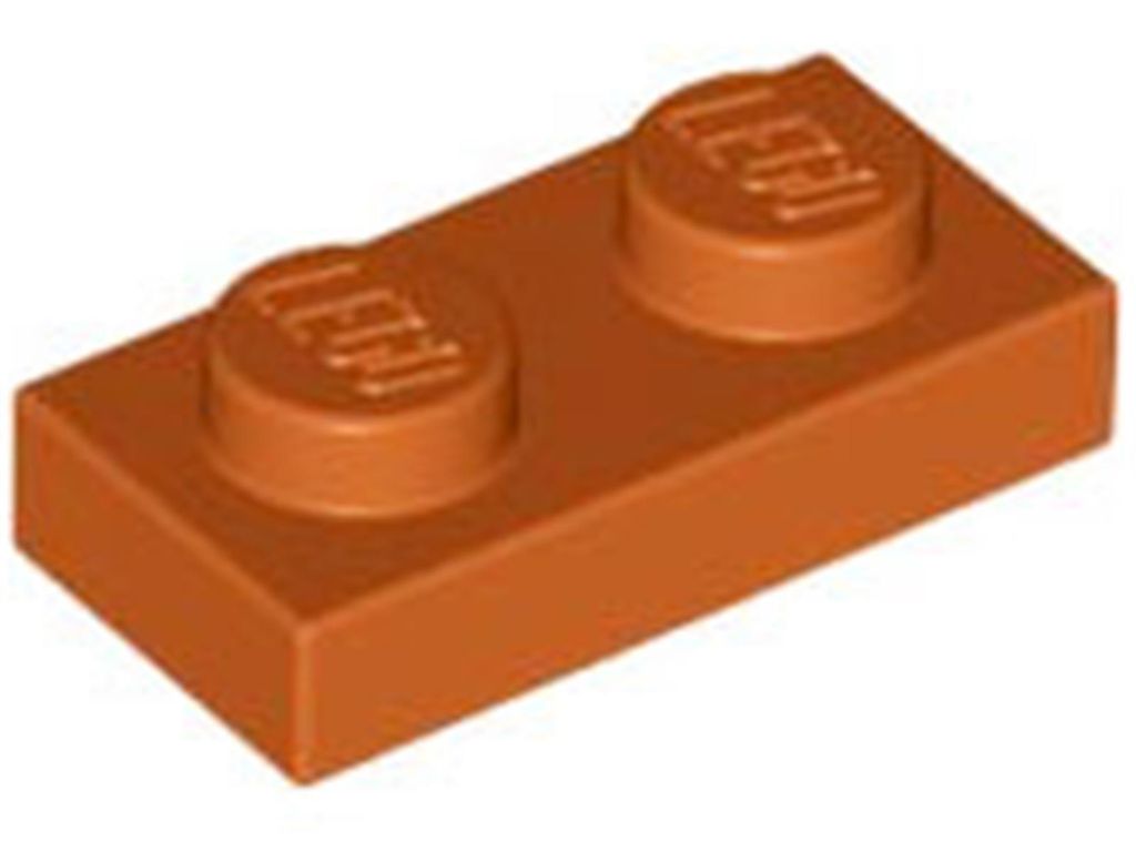 Lego 250x 1x2 Platten 3023 - Plate Dunkles Orange - Dark Orange