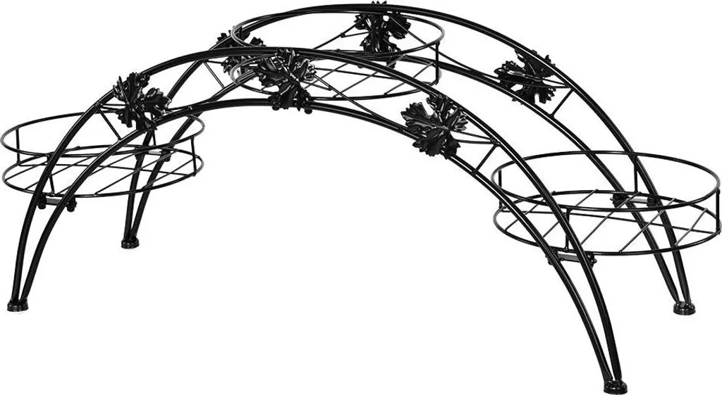 Support pot de fleurs stable en fer noir pour éviter les traces au sol
