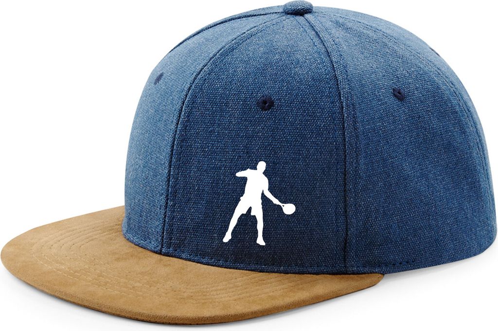 Huuraa Cappy Mütze Tennis Silhouette Denim Baumwolle und Polyester Snapback Kappe Geschenkidee