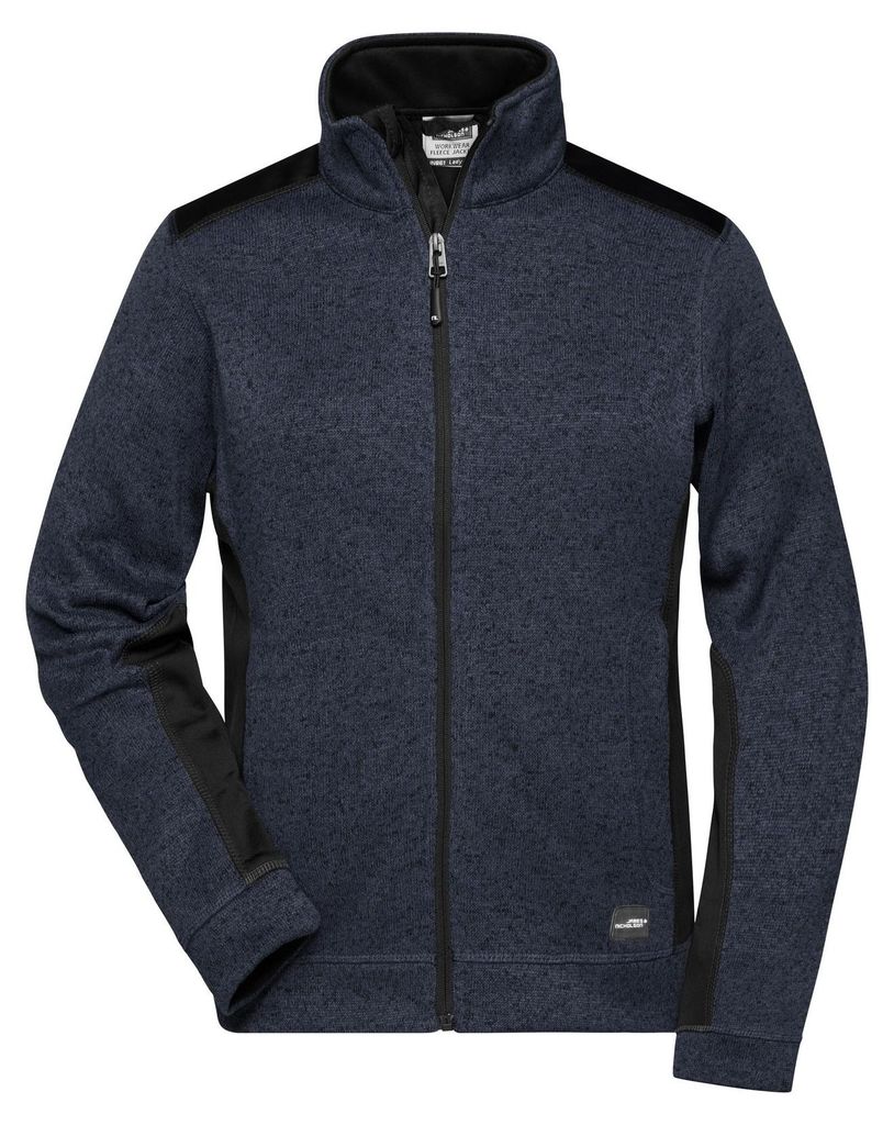 James and Nicholson - "Strong" Fleecejacke für Damen, Jerseyware LT5671 (XL) (Schwarz/Kohlen-Schwarz meliert)
