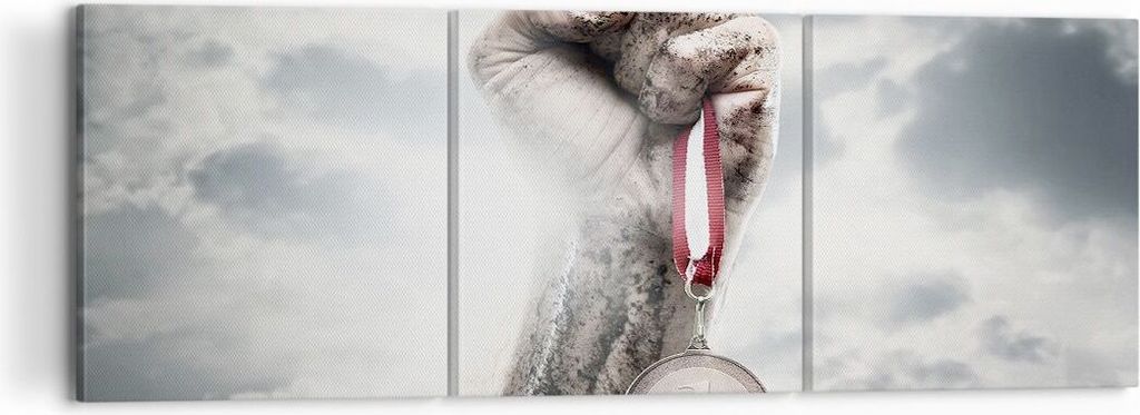 Bild auf Leinwand - Leinwandbild - Sport Medaille Sieg Trophäe - 120x40cm - Wand Bild - Wanddeko - Leinwanddruck - Bilder - Kunstdruck - Wanddekor...