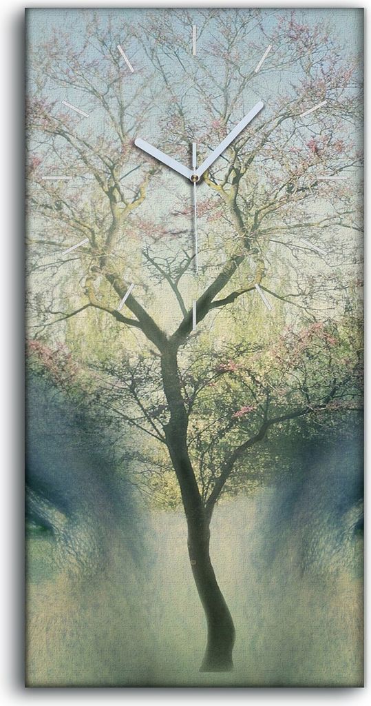 Wanduhr Bürouhr Leinwand Bild Geräuschlos Kunstdruck 30x60 Träum - weiße Hände