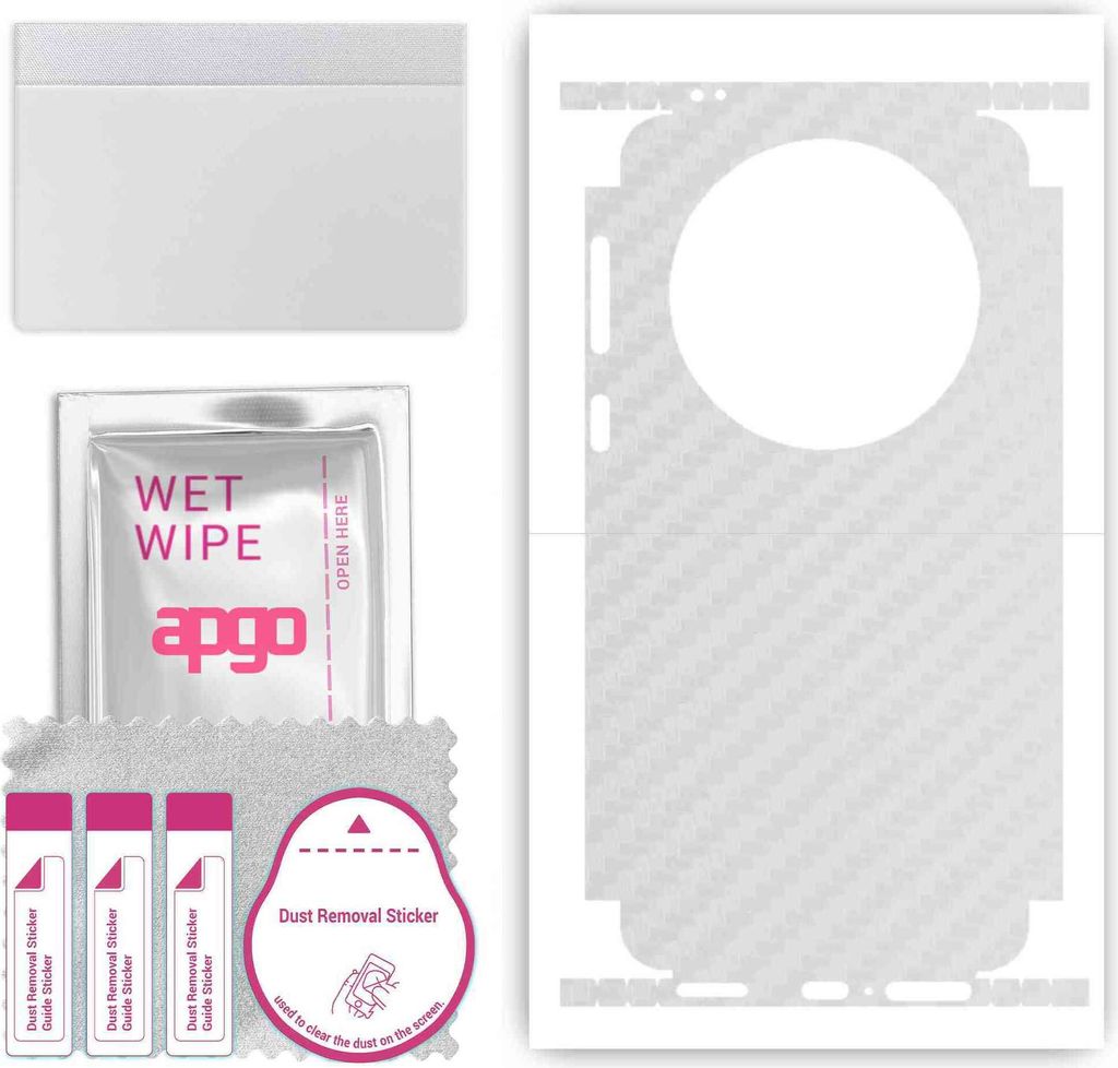 apgo Rückseite + Seiten Schutzfolie, Skin, kompatibel mit Huawei Mate 60 Pro, Hinten Displayschutzfolie aus Vinylfolie, kratzfest, einfache Montag...