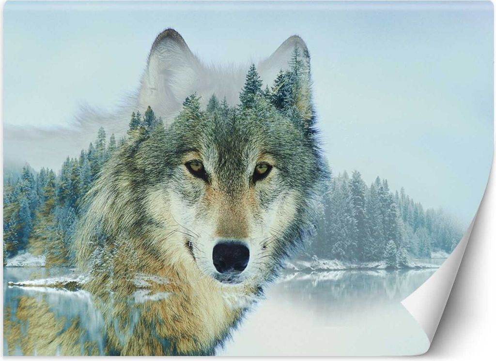 Vlies fototapete Wolfssee 450x315 cm Feeby Blau inkl. Kleber einfache Montage