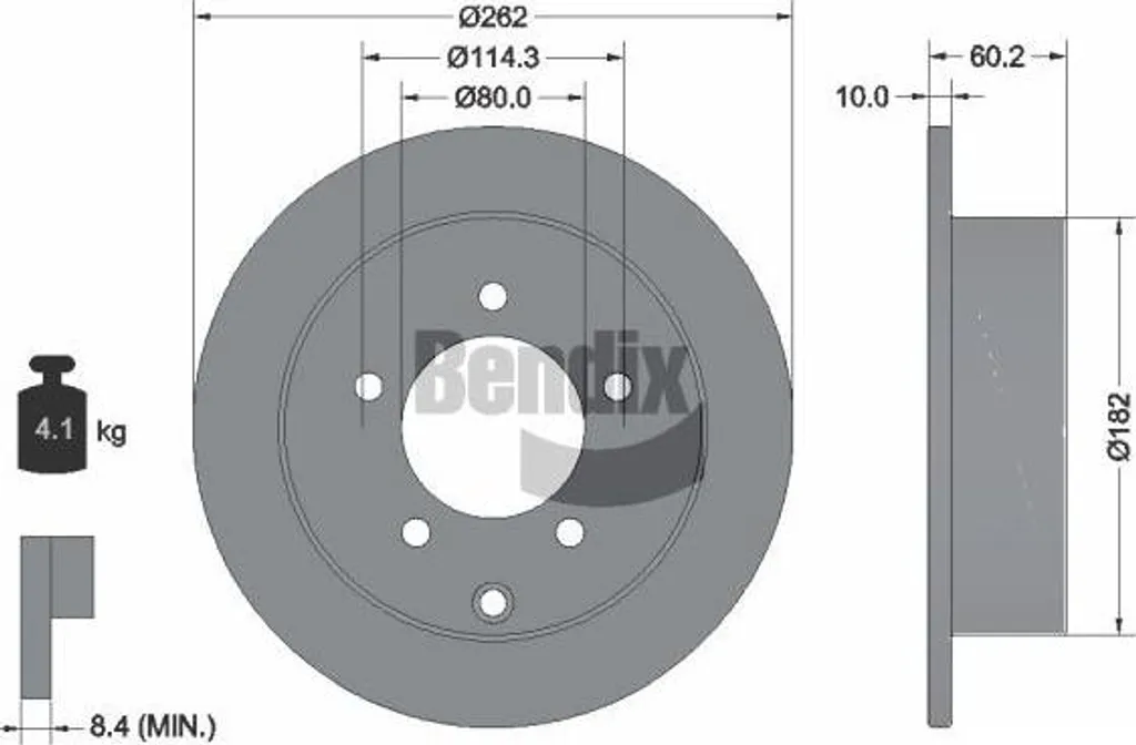 Disque de frein de qualité OE pour Lancer, Bendix BDS1660 4615A119