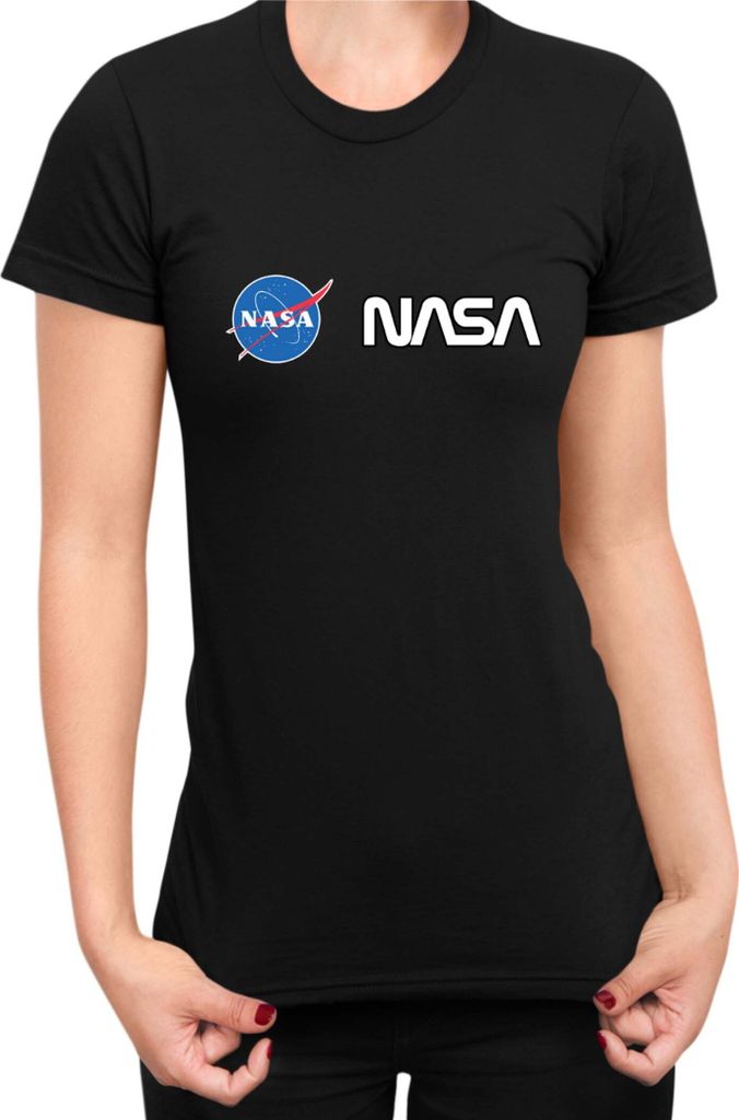 Damen T-Shirt Nasa Space Theme Nasa 010, Lady XS / Schwarz