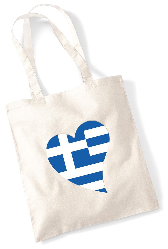Huuraa Jutebeutel Griechenland Flagge Herz 10 Liter Natural Produktbild 