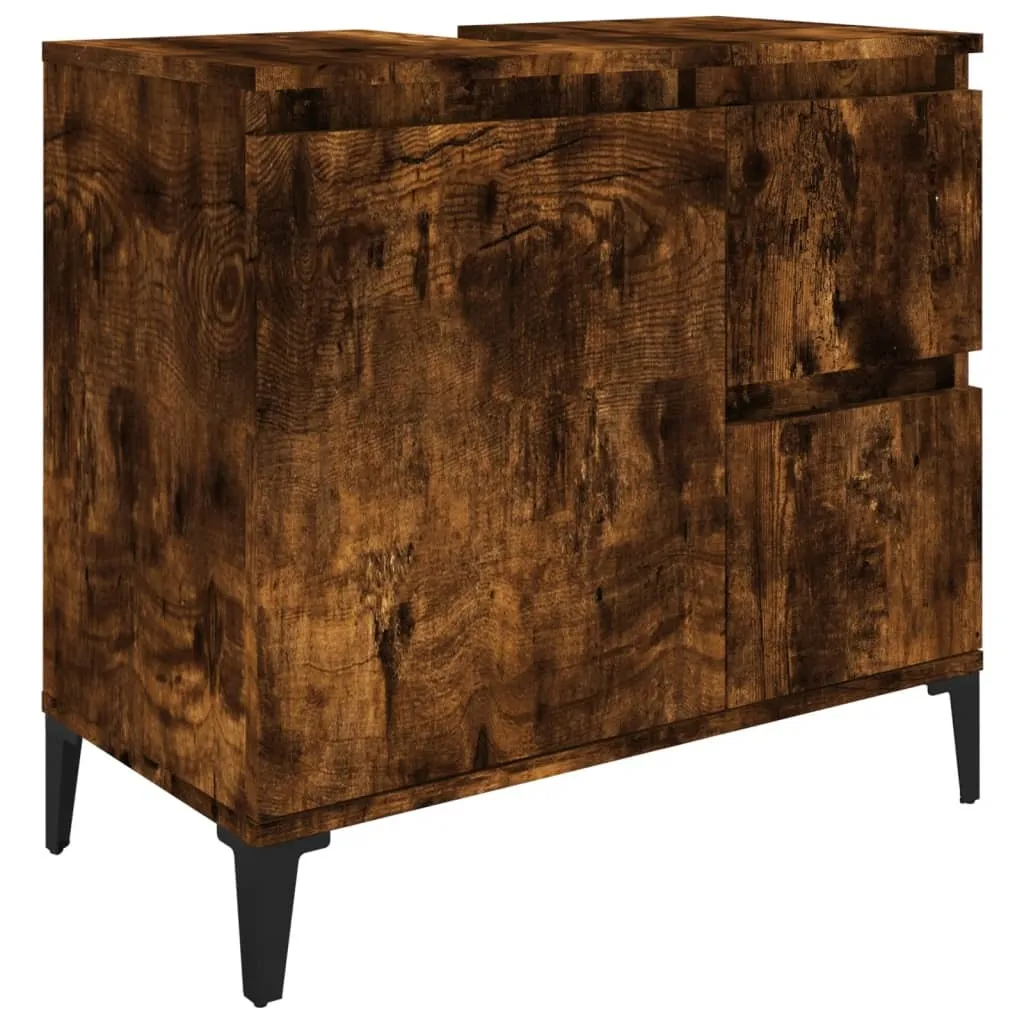 Mobile Sotto Lavabo Industrial Rovere Fumé 65x33x60 | vidaXL Store