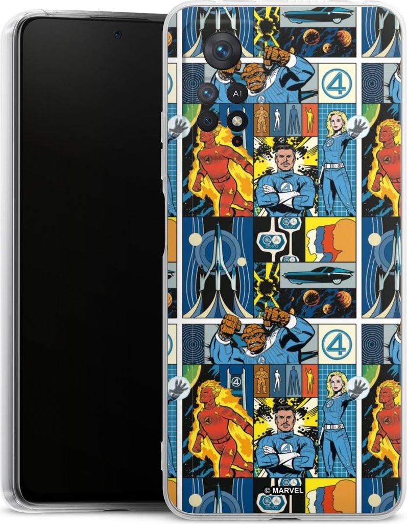 DeinDesign Handyhülle für Xiaomi Redmi Note 11 Pro 4G Silikon Hülle Case Smartphone Schutzhülle Offizielles Lizenzprodukt Marvel The Fantastic ...