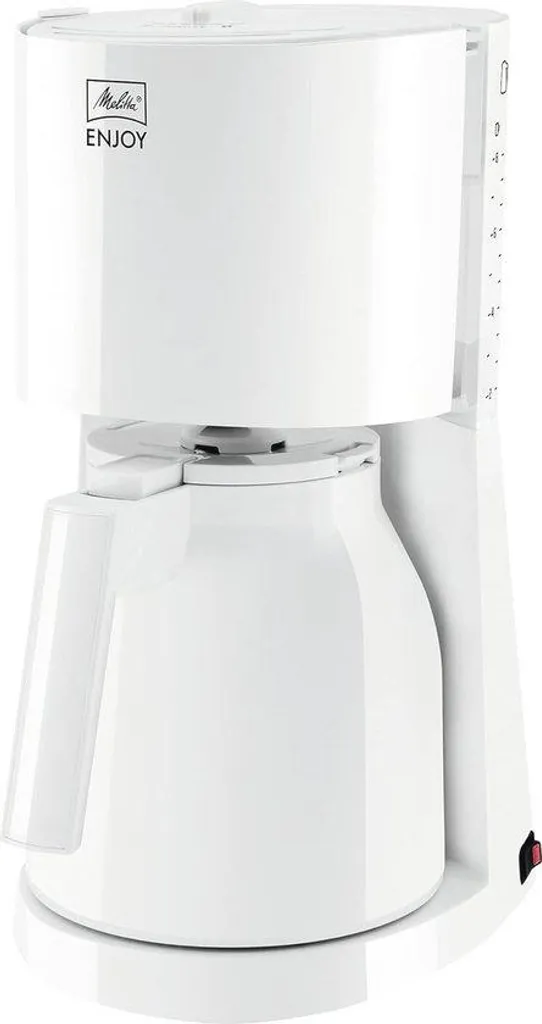Cafetière filtre isotherme 8 tasses blanche pour café moulu chaud 1L