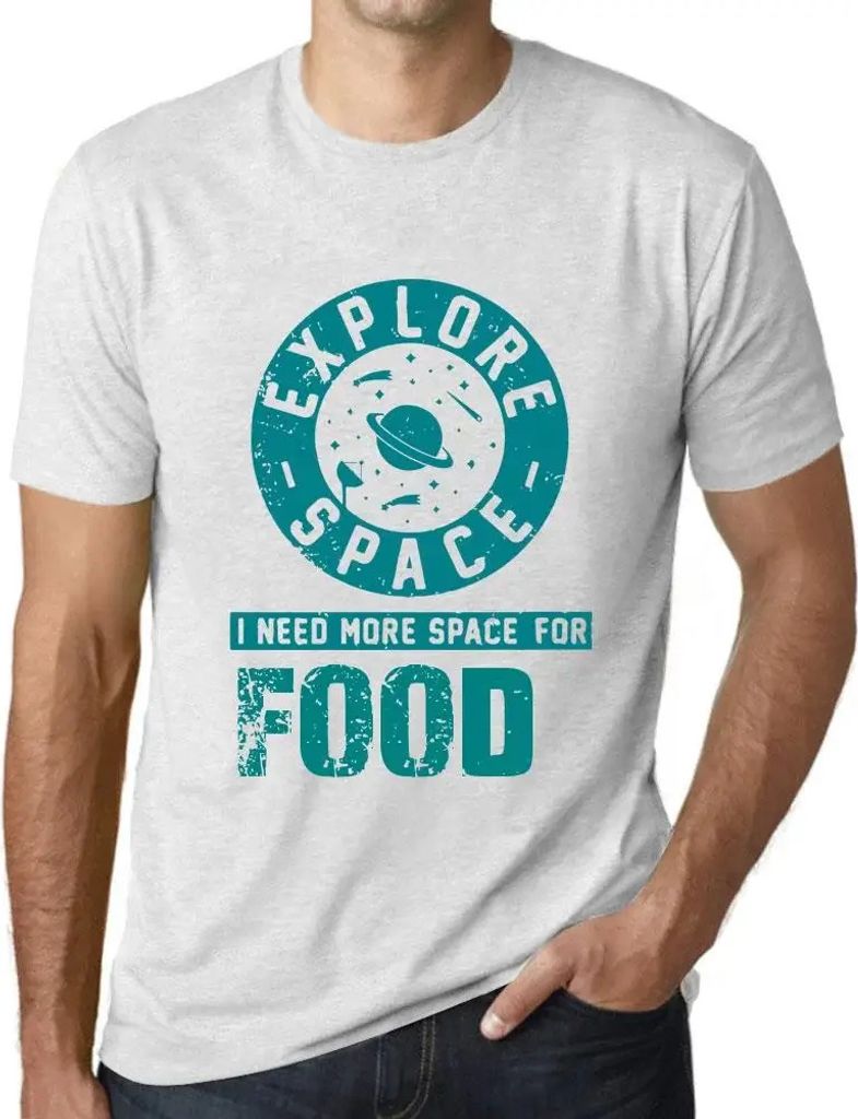 Herren Grafik T-Shirt Explore Space I Need More Space For Food Öko-Verantwortlich Vintage Jahrgang Kurzarm Lustige Druck Geburtstag Geschenk Mann