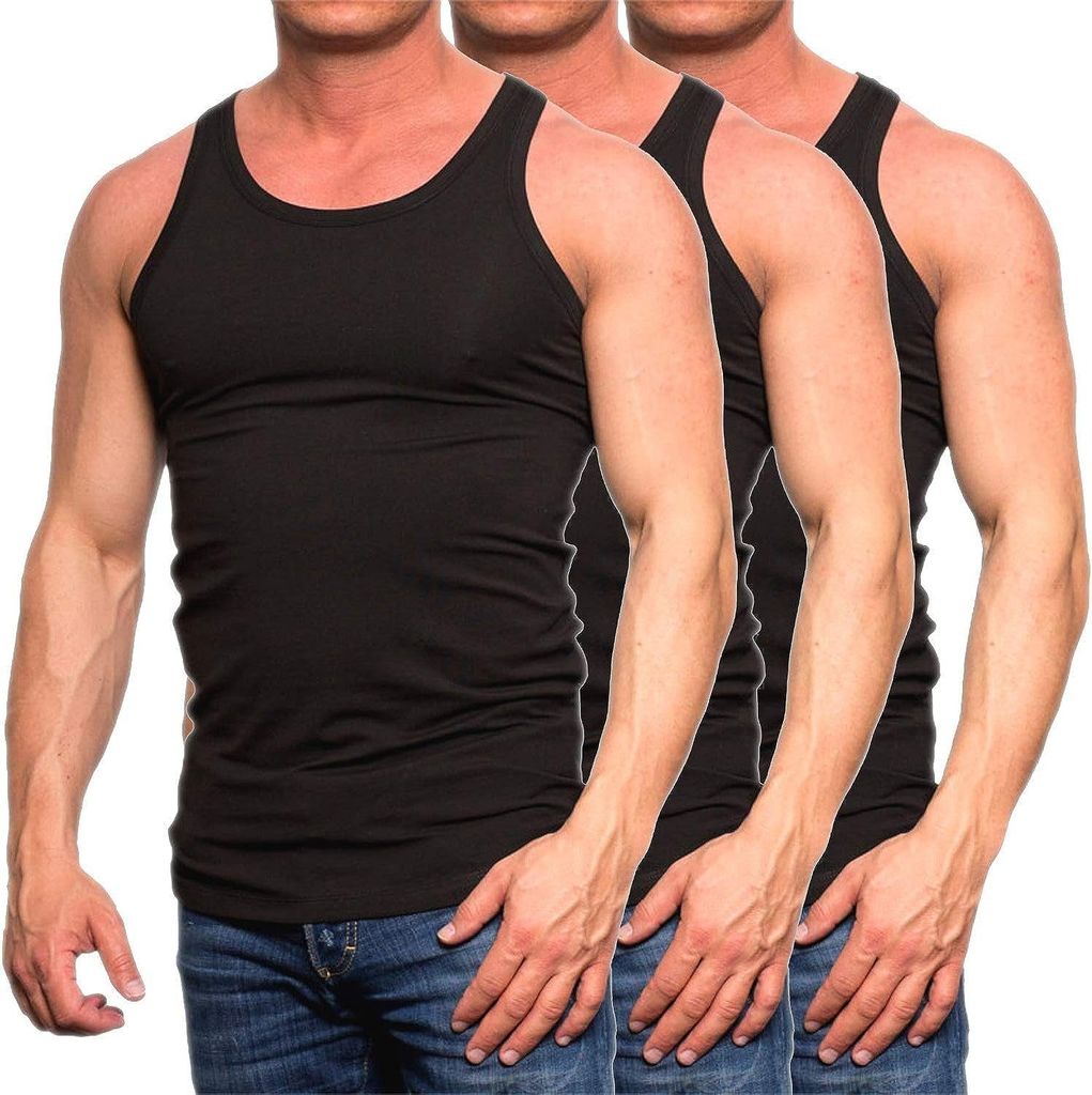 3er-Pack Jack & Jones Tank Tops Herren Basic Muskel Shirts, 3er-Basic TT 3xSchwarz-XXL
