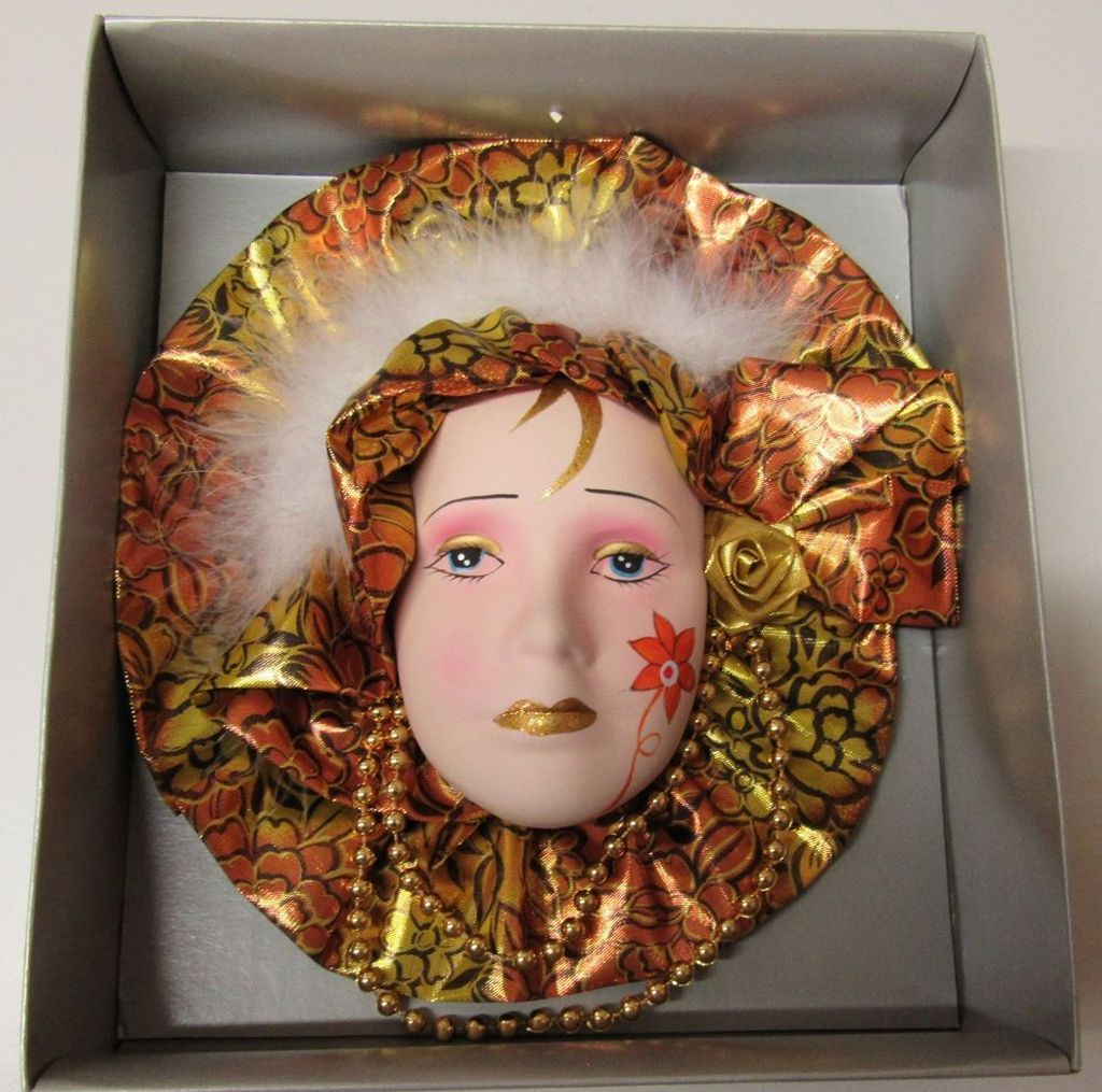 Maske Gesicht Deko Wandmaske Porzellan ca. 23cm x 21cm  Produktbild 