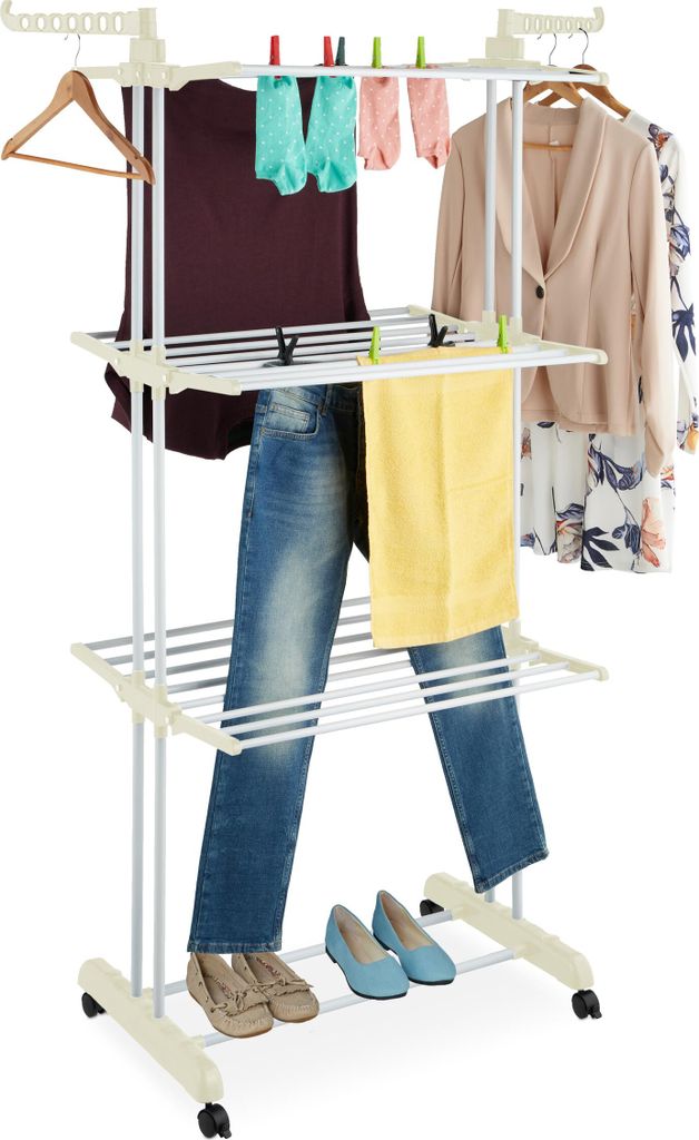 Relaxdays Wäscheständer Turm, ausklappbare Flügel, HBT: 179 Produktbild 