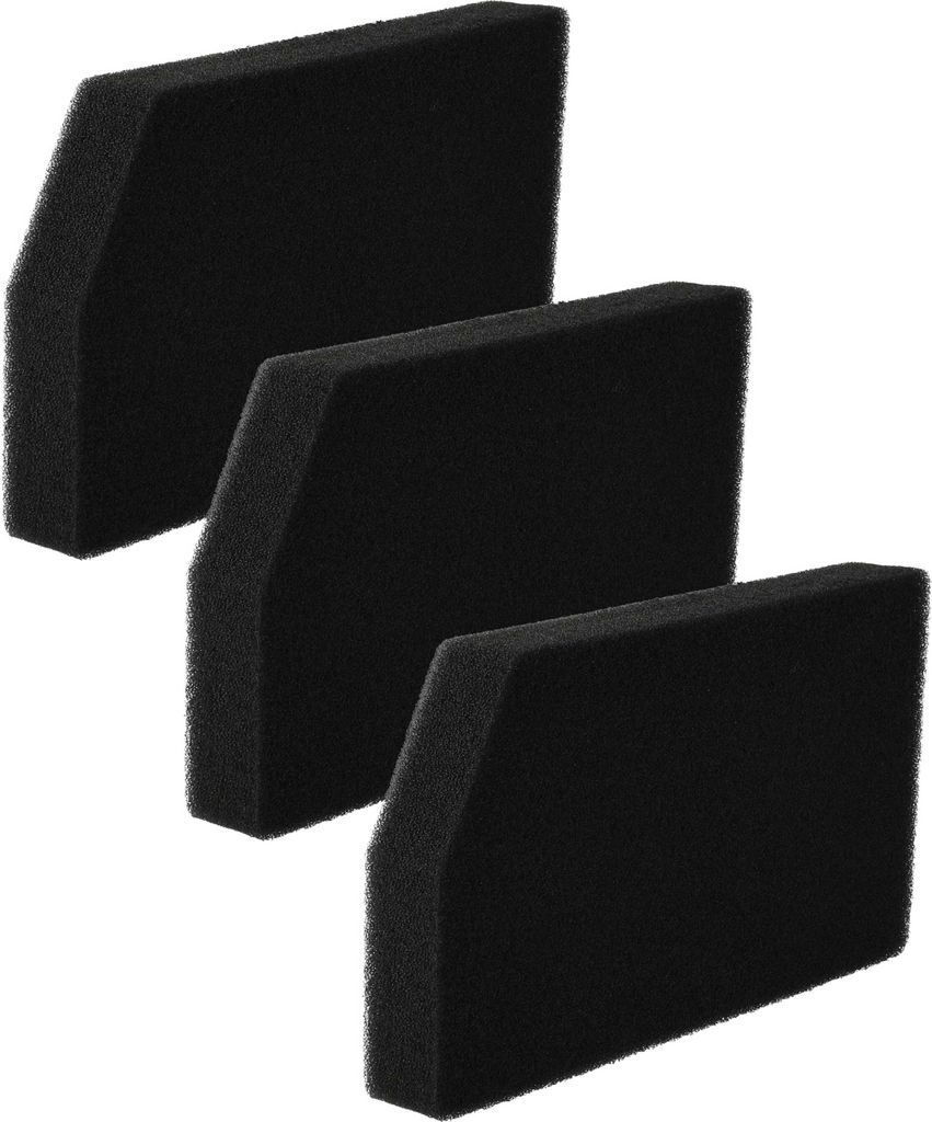 vhbw 3x Staubsaugerfilter kompatibel mit Rowenta Ergo Force Cyclonic RO6722EA/410, RO6712EA/410, RO6702EA/410 Staubsauger - Schaumstofffilter Schwarz