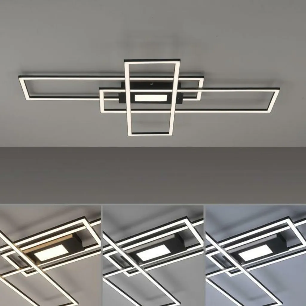 Lampada Soffitto LED 99cm Nera Dimmerabile Telecomando 230V - 5