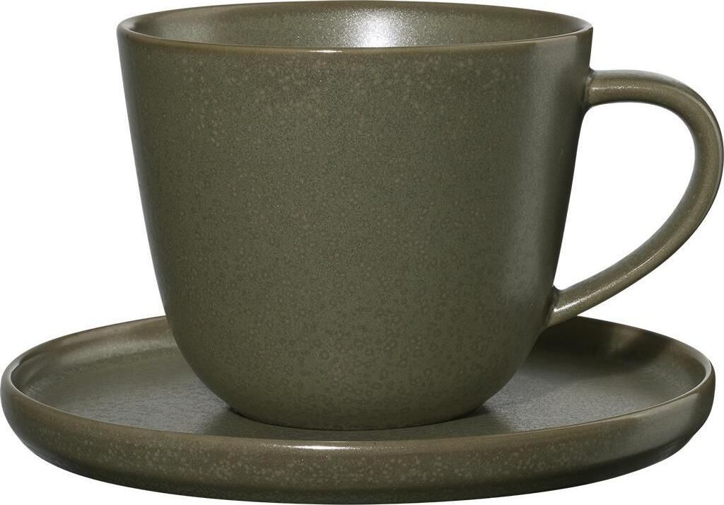 ASA Selection coppa nori Kaffeetasse mit Unterer, Kaffee Tasse, Teetasse, Untertasse, Porzellan, Grün, 250 ml, 19020192