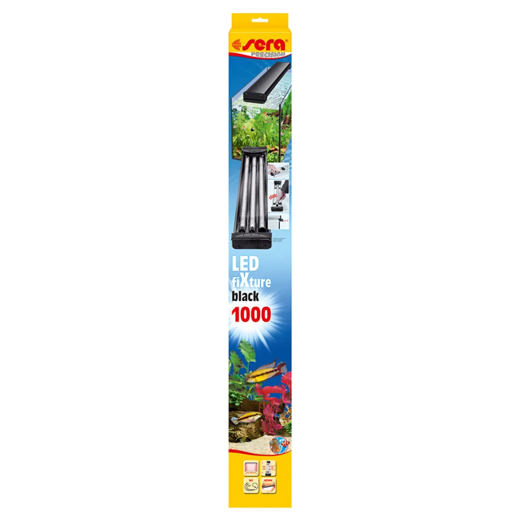 Rampe d'Éclairage LED Sera Fixture 1000 Noir pour Grand Bac de 100 cm