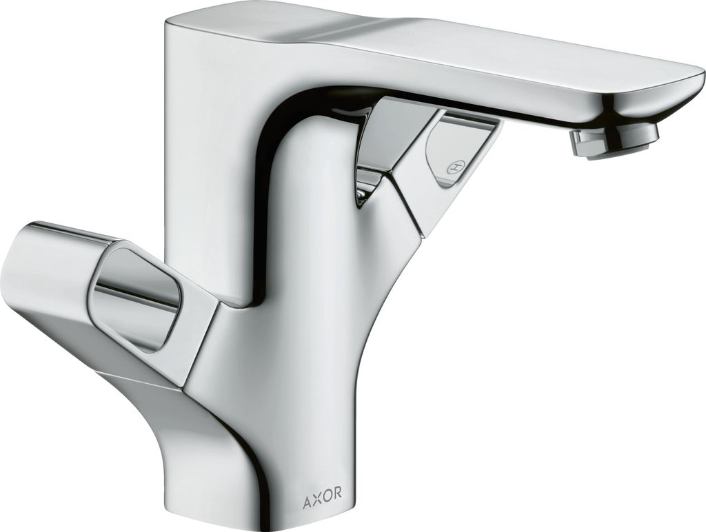 hansgrohe AXOR Urquiola 2-Griff-Waschtischarmatur 120 mit Zugstangen-Ablaufgarnitur, 11024250