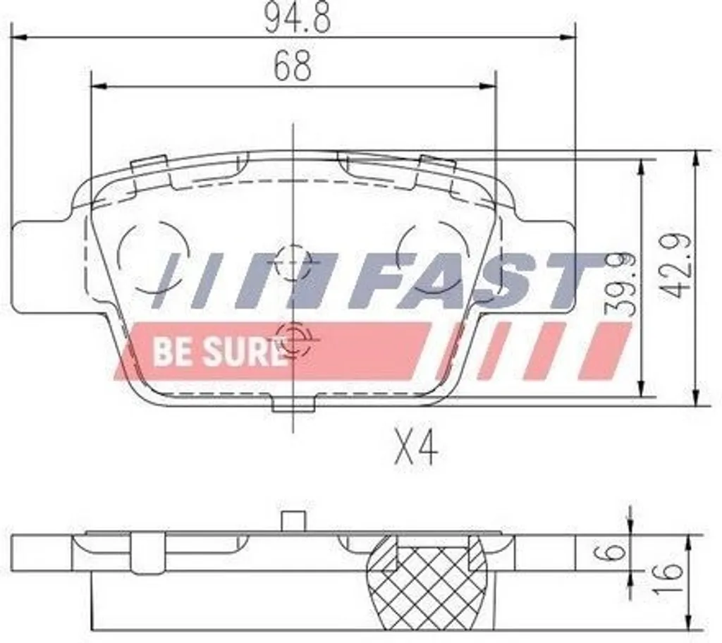 Plaquettes de frein arrière anti-bruit pour Fiat Stilo et Bravo II