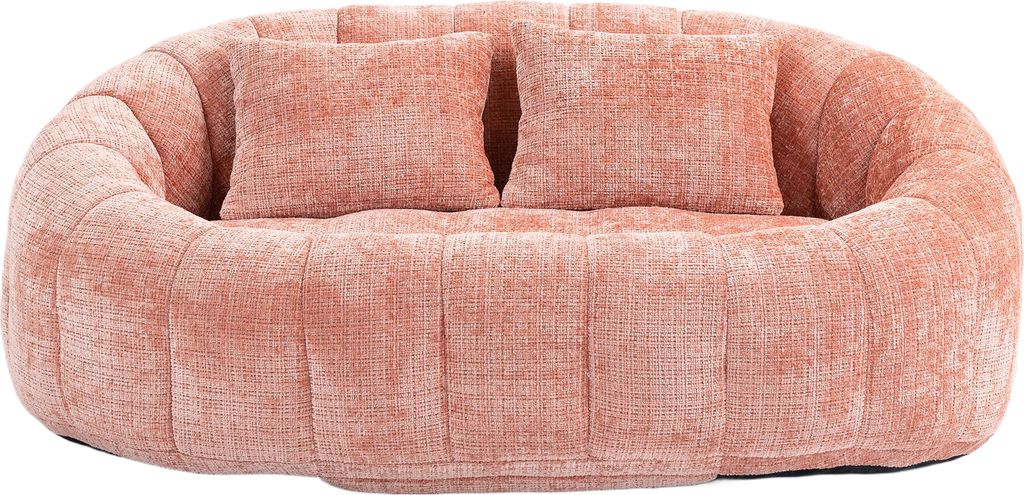 Bean Bag Sofa - Lazy Sitzsack Sofa mit Hochlehne, Cord Bezug & Schaumstoff-Füllung | Bodensofa für Erwachsene & Kinder (Pink)