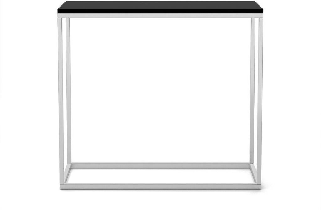 BETTSO Konsole für Flur elegante Schminktisch WELL 80cm Schwarz mit Verchromtbeinen