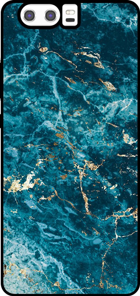 Smartphonica Telefon Fall geeignet für Huawei P10 Plus mit Marmor-Druck - TPU zurück Abdeckung Fall blau Marmor-Design - Blau