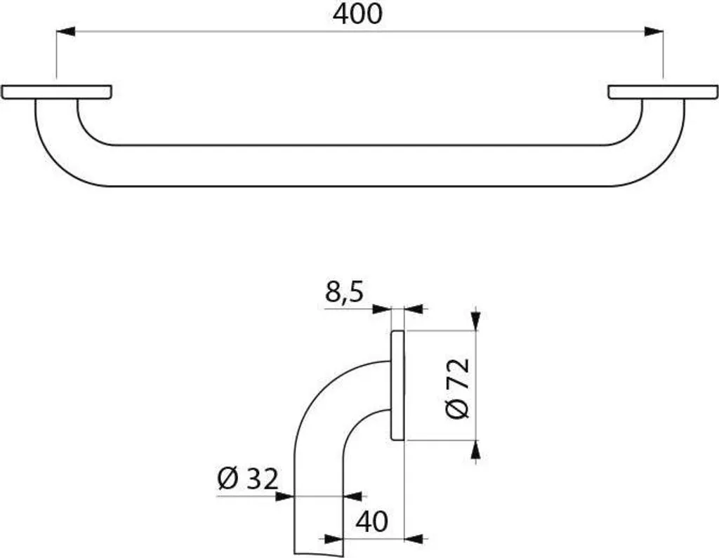 Maniglione Bagno Disabili Delabie Acciaio Inox 40cm | Garanzia 30 Anni