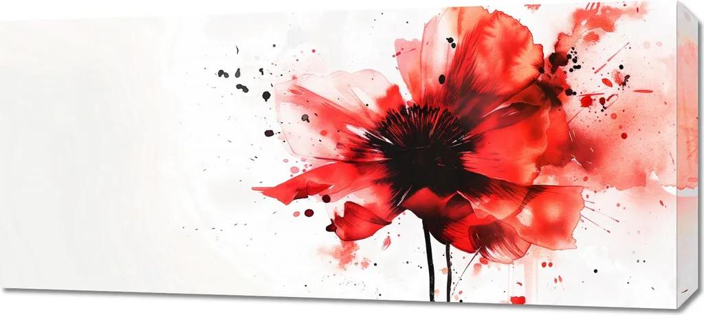 Quadro 90x40 cm Acquerello Fluido - Quadro Astratto Moderno su Tela