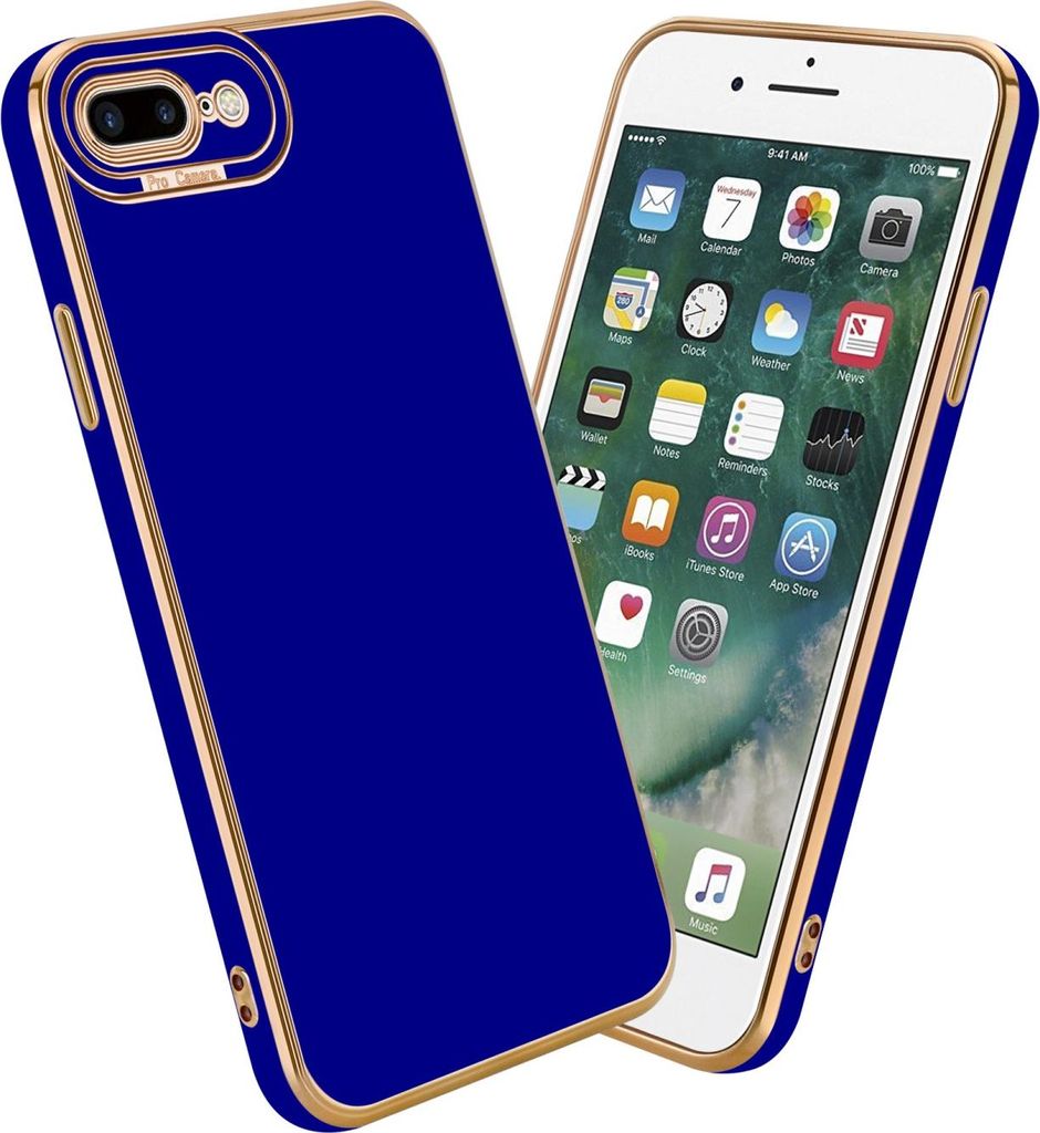 Cadorabo Hülle für Apple iPhone 7 PLUS / 7S PLUS / 8 PLUS Schutz Hülle in Blau Etui Handyhülle Cover Case TPU