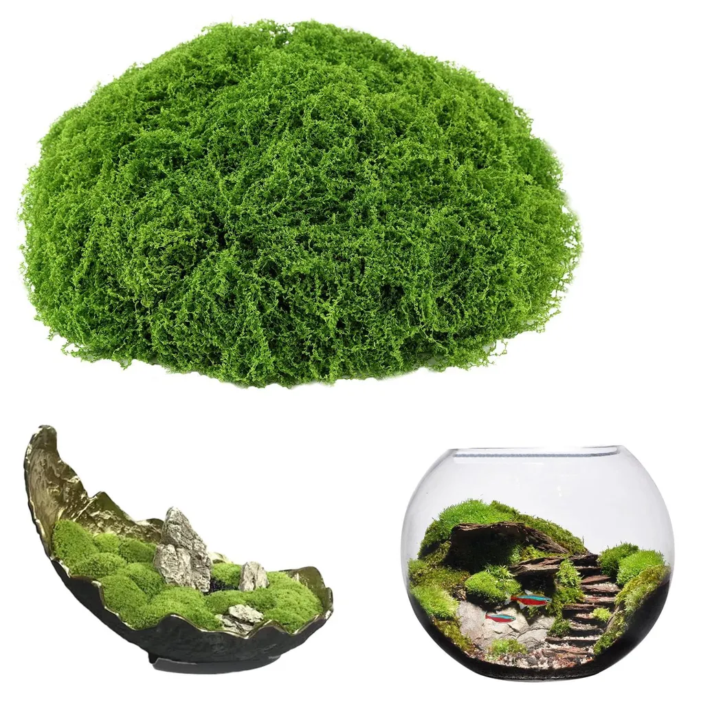 Mousse artificielle pour décoration de Noël et fêtes, vert clair 200g