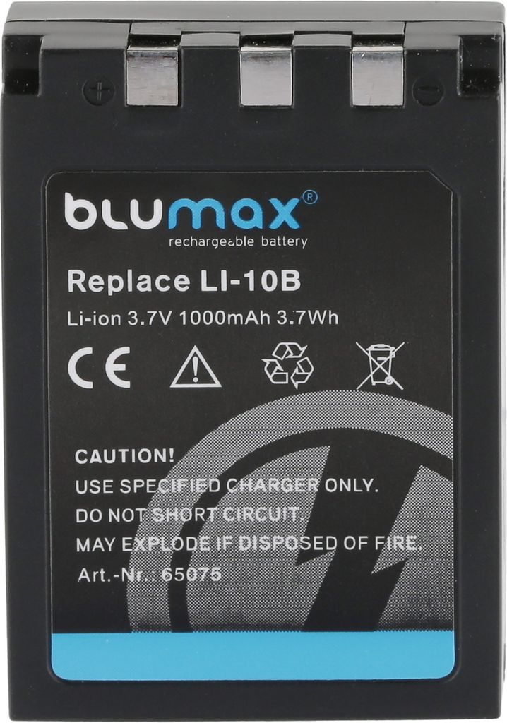 Blumax Akku | für Olympus LI-10B Digitalkamera | Kapazität 1000mAh |Spannung 3,7Volt | Video- und Kamerazubehör