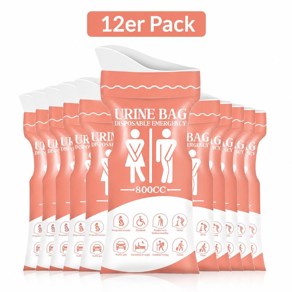 COOL-i Notfall Urinbeutel 12er Set, 800 ml Einweg Produktbild 