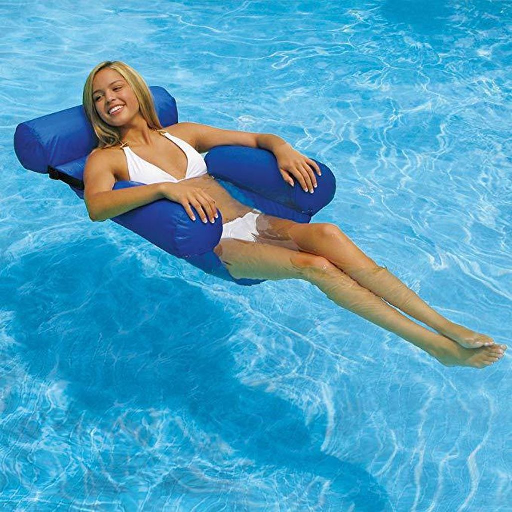 Wasserliege Wasserhängematte Luftmatratze Poolsitz Schwimmsessel Poolliege DE 