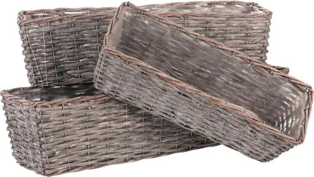 Autronic Proutěný truhlík - sada 3 ks OV4144 GREY Obrázek produktu 