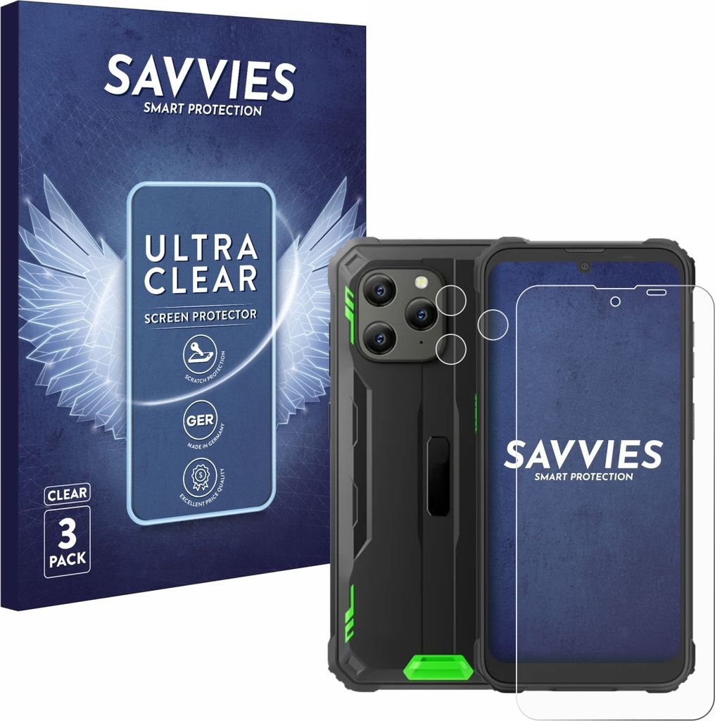 6x Für Blackview BV5300 Plus (Display+Kamera) Schutzfolie Savvies Displayschutz Display Schutz Folie Klar Transparent