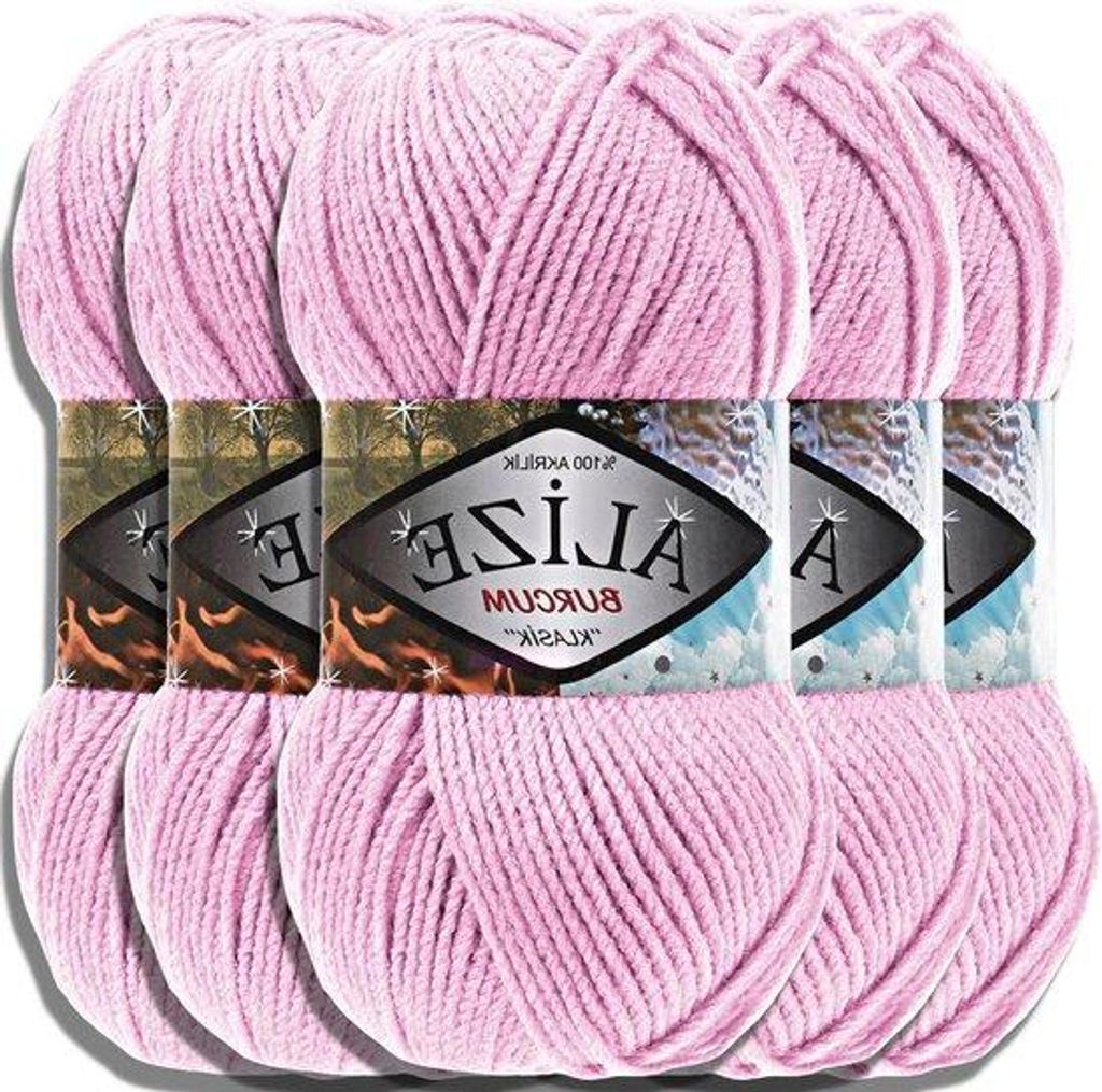 Türkische Hochwert-Wolle - Premium-Babywoll-Garn für Handarbeiten, Fileten und Stricken in Rosa