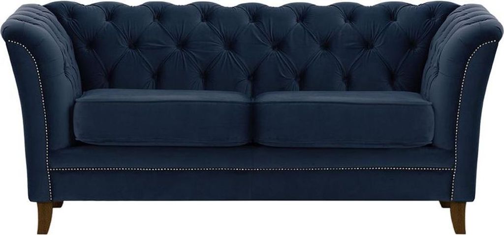 Zweisitzer-Sofa Karin-Velluto 11-dunkle Eiche-rustikales Silber