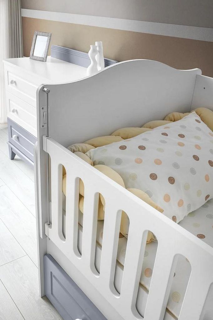 Modernes Montessori Babyzimmer Set mit Bett und Kommode Funktionales Design