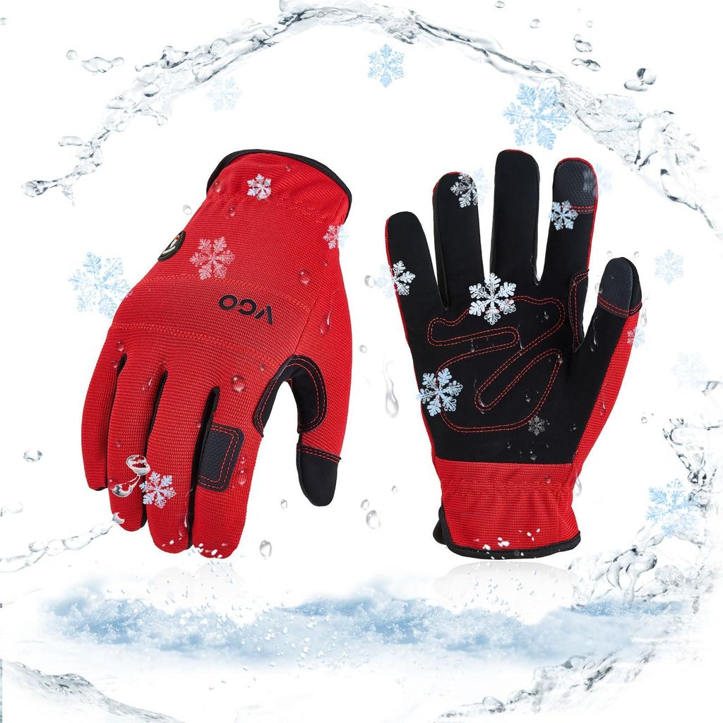 1 Paar Winterarbeitshandschuhe, warme Sicherheitshandschuhe für kaltes Wetter, leichte Mechanikerhandschuhe, wasserdichter Touchscreen (NB7581FLWP)