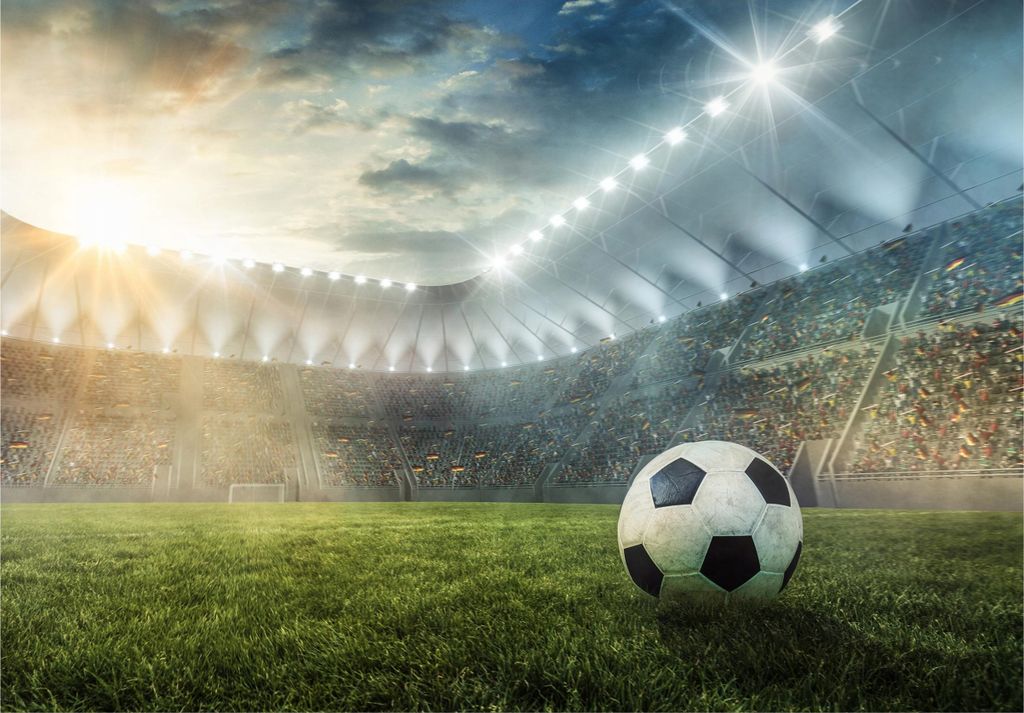 Vlies Fototapete Kinderzimmer Junge Fussball (368x254 cm - Produktbild 