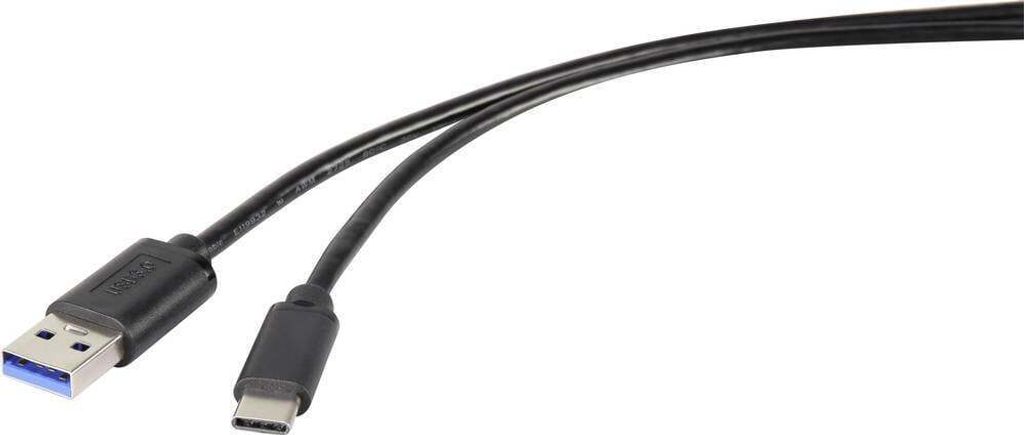 Renkforce USB-Kabel USB 3.2 Gen1 USB-A Stecker, USB-C Stecker 1.80 m Schwarz RF-4535906