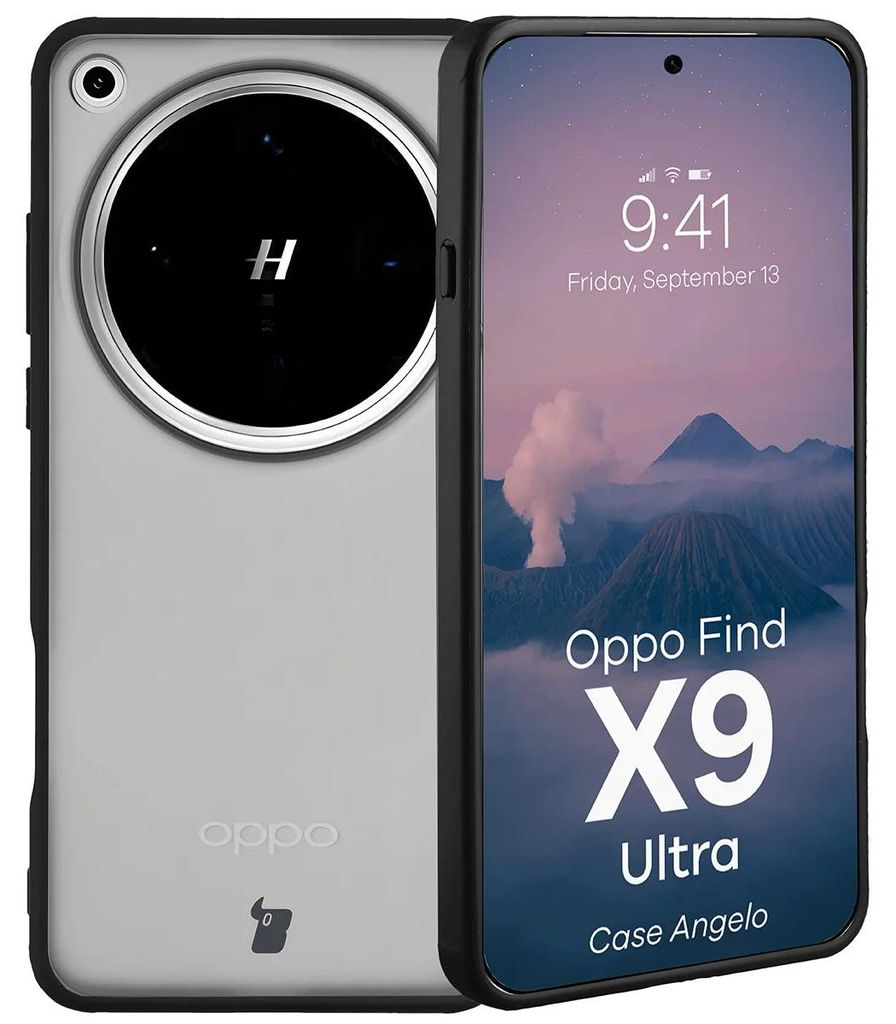 Handyhülle für Oppo Find X9 Ultra, Bizon Case Angelo, Getönte mit schwarzem Rahmen