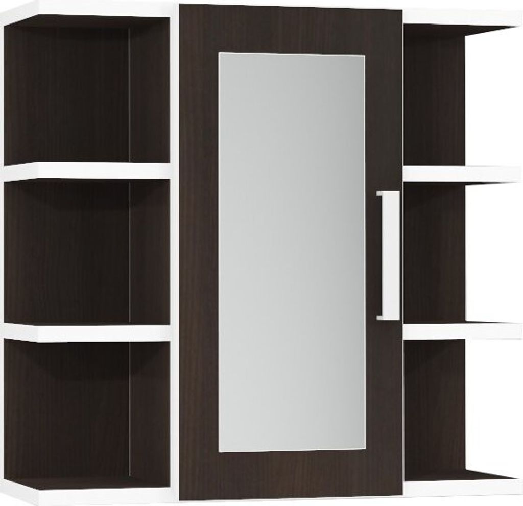 Badezimmerspiegel Spiegelschrank Badezimmerschrank Spiegel Badspiegel Wenge, Farbe:wenge weiß